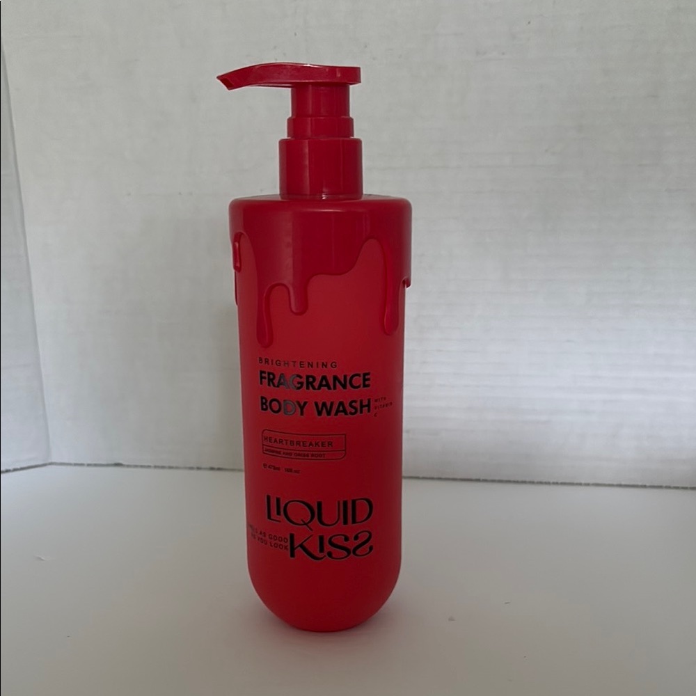 Liquid Kiss Fragrance Body Wash Heartbreaker Red Drip Pump Bottle New 16 Oz OS
